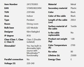 Lustra/Pendul LED design nordic Balance negru