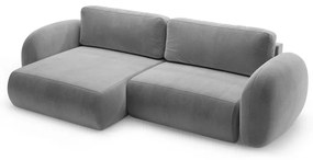 Colțar gri închis extensibil/cu spațiu de depozitare cu tapițerie din catifea Tonale – Cosmopolitan Design