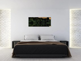 Tablou cu lac în pădure (120x50 cm)