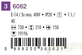 Lustra, Plafonier cu 3 spoturi, Elite 6062 RX