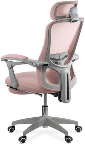 Scaun ergonomic OFF 430 roz, spătar mesh și reglaj pe înălțime