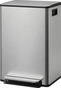 HOMCOM Coș de gunoi bucătărie 50L, coș cu pedală, găleată interioară detașabilă, capac cu închidere silențioasă, 41,7x36,6x62cm, argintiu | Aosom Romania