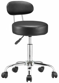 Scaun cosmetic cu spatar, negru