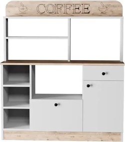 Set mobilier bucatarie Loura, alb si nuc