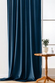 Draperie din catifea Culoare albastru kerosen, VELVET 140x250 cm Agățat: Inele metalice