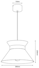 Lustră pe cablu NORGE 1xE27/15W/230V bej/auriu