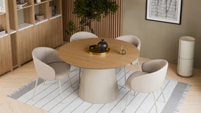 MAZZONI EXPORT CLARA Bej (material Basel 24)/picioare bej - SCAUN MODERN ADÂNC TAPIȚAT PENTRU SALON/LIVING/BIROU LOFT
