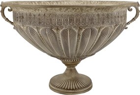 Ghiveci cu picior din metal, mocca antichizat, H38/D56 cm