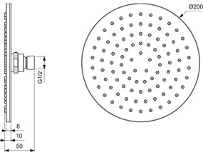 Palarie dus rotunda Ideal Standard Idealrain crom lucios