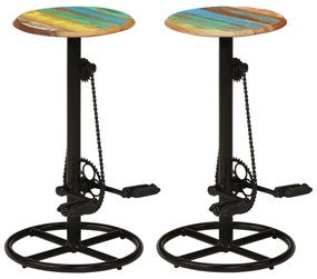 vidaXL Scaune de bar, 2 buc., lemn masiv reciclat