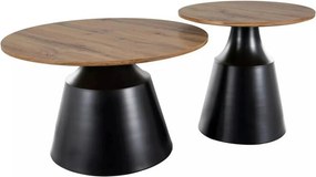 Set 2 masute cafea ITAKA, stejar artisan/negru mat