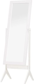HOMCOM Oglindă Integrală cu 4 Picioare și Unghi Reglabil Alb | Aosom Romania