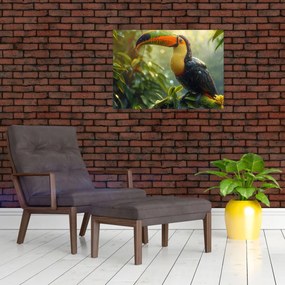 Tablou pe sticlă - Tukan (70x50 cm)