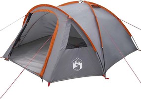 vidaXL Cort de Camping Gri și portocaliu 308 x 268 x 130 cm Poliester