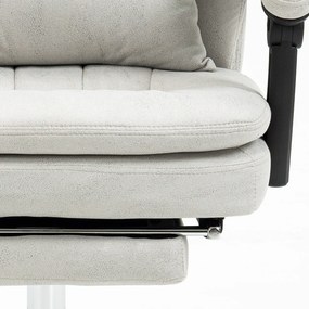 Vinsetto Scaun de birou cu funcție de masaj și încălzire, ergonomic, 66x67x110-118cm, Alb crem | Aosom Romania