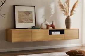 Comoda TV suspendata LOFT 200cm natur/ negru