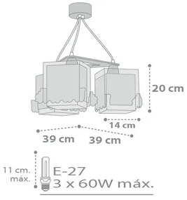 Dalber D-63534 - Lustră copii TRAIN 3xE27/60W/230V