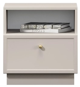 Noptieră Lorini 45 cm cu sertar - cașmir / mâner auriu