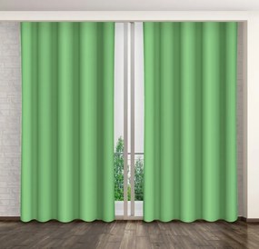Draperii decorative monocrome pentru dormitor verde Lungime: 270 cm