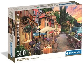 Orașe Lake Como Italia Puzzle Compact de 500 de piese Clementoni