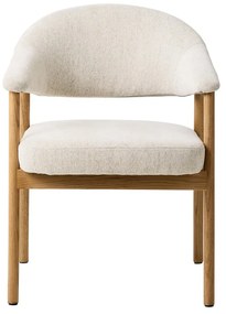 Set de scaune de sufragerie crem cu cotiere 2 buc. din lemn de stejar Elk – Unique Furniture