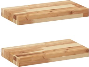 vidaXL Rafturi suspendate 2 buc. 60x20x4 cm lemn masiv acacia netratat