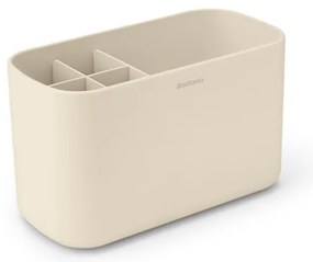 Organizator pentru periute de dinti Cutie Brabantia ReNew 1006270, Rezistent la coroziune, Separator intern, Baza antiderapanta, Bej