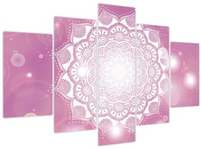 Tablou - Mandala pe fundal roz (150x105 cm)
