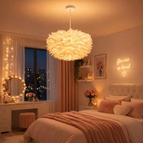 Brilagi - Lustră suspendată pe cablu FEATHER 3xE27/40W/230V Ø 50 cm albă