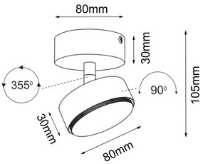 Brosline 2290 - Lampă spot DROP 1xGX53/9W/230V, negru