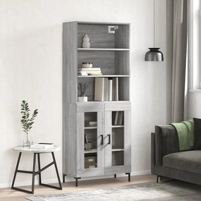 vidaXL Dulap înalt, gri sonoma, 69,5x34x180 cm, lemn compozit
