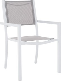 Scaun DORIO, gri deschis/alb, material textil/otel, 56x62x86 cm