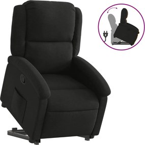 vidaXL Fotoliu rabatabil cu ridicare pe verticală, negru, textil