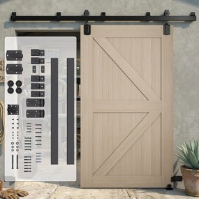 HOMCOM Set feronerie uși glisante pentru sarcină mare 244 cm Negru pentru uși simple | Aosom Romania