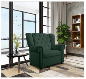 Fotoliu verde balansoar/chesterfield cu tapițerie din catifea Lillyse – Støraa