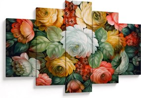 Tablou cu buchet pictat de flori (150x105 cm)