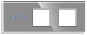 Panou Intrerupator Variator cu Touch si 2 Prize Simple Din Sticla LUXION