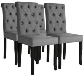 vidaXL Scaune de bucătărie pivotante, 4 buc., gri închis, textil