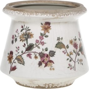 Ghiveci din ceramica cu motiv floral, H13/D14.5 cm Nancy