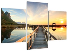 Tablou ponton din lemn (90x60 cm)