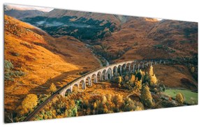 Tablou cu pod în valea din Scoția (120x50 cm)