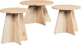 vidaXL Masă de cafea 3 pcs natural