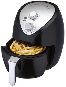 Friteuza cu aer cald Crown CAF-3013, 1300W, 3 L, 7 programe, Pana la 200°C, Indicatoare luminoase, Timer, Negru/gri