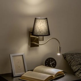 Lampă LED de perete Brilagi NUBILA 1xE27/25W/230V + LED/3W crom mat/negru