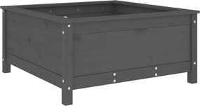 vidaXL Jardinieră de grădină, gri, 82,5x82,5x39 cm, lemn masiv pin