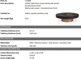 Masuta de cafea design LUX Table Otus round
