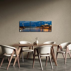 Tablou cu Bratislava și palat (cu ceas) (90x30 cm)