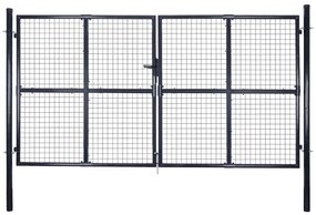 vidaXL Poartă din plasă de grădină, gri, 289x200 cm, oțel galvanizat