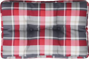 vidaXL Pernă de paleți, roșu carouri, 50x40x12 cm, material textil
