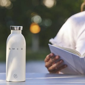 Sticla termos SMEG Clima 50's Style WBF01CR, 500 ml, Inchidere ermetica, Pereti dubli, Otel inoxidabil 18/8, Crem